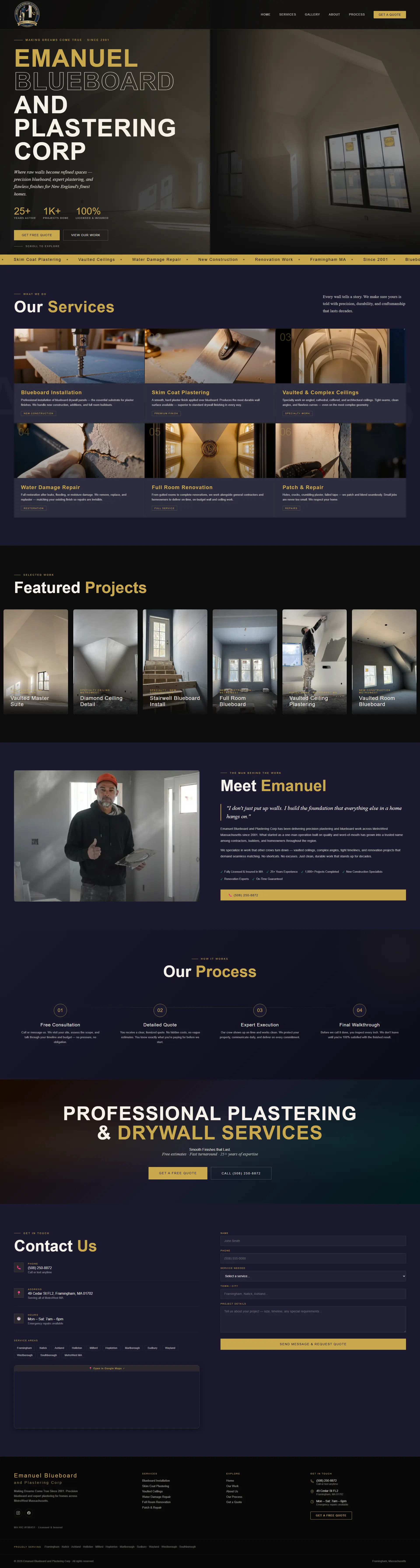 The Emanuel Blueboard Corporation website, full page